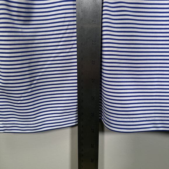 Nike Golf Polo Women’s XL Dri Fit Striped Sleeveless Blue Top Button Front - Picture 4 of 6